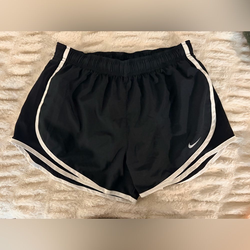 Nike Women's Black and White Athletic Shorts